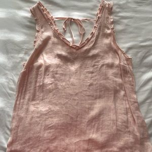 Lauren Conrad ruffle edge tie back tank.